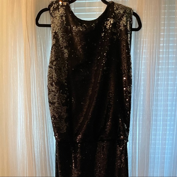 Rachel Zoe sequined black evening gown. - Picture 5 of 5